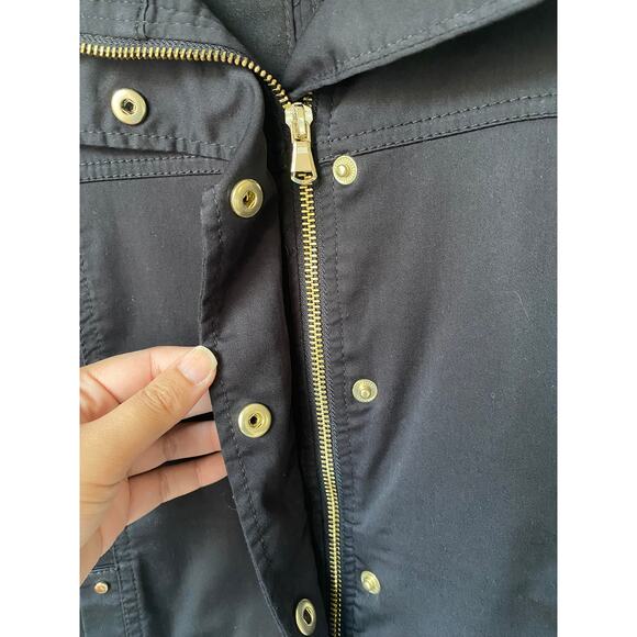 Chico’s Black Utility Jacket Size 0 (S) Stretch Cotton Gold Buttons Classic Chic - Picture 3 of 12